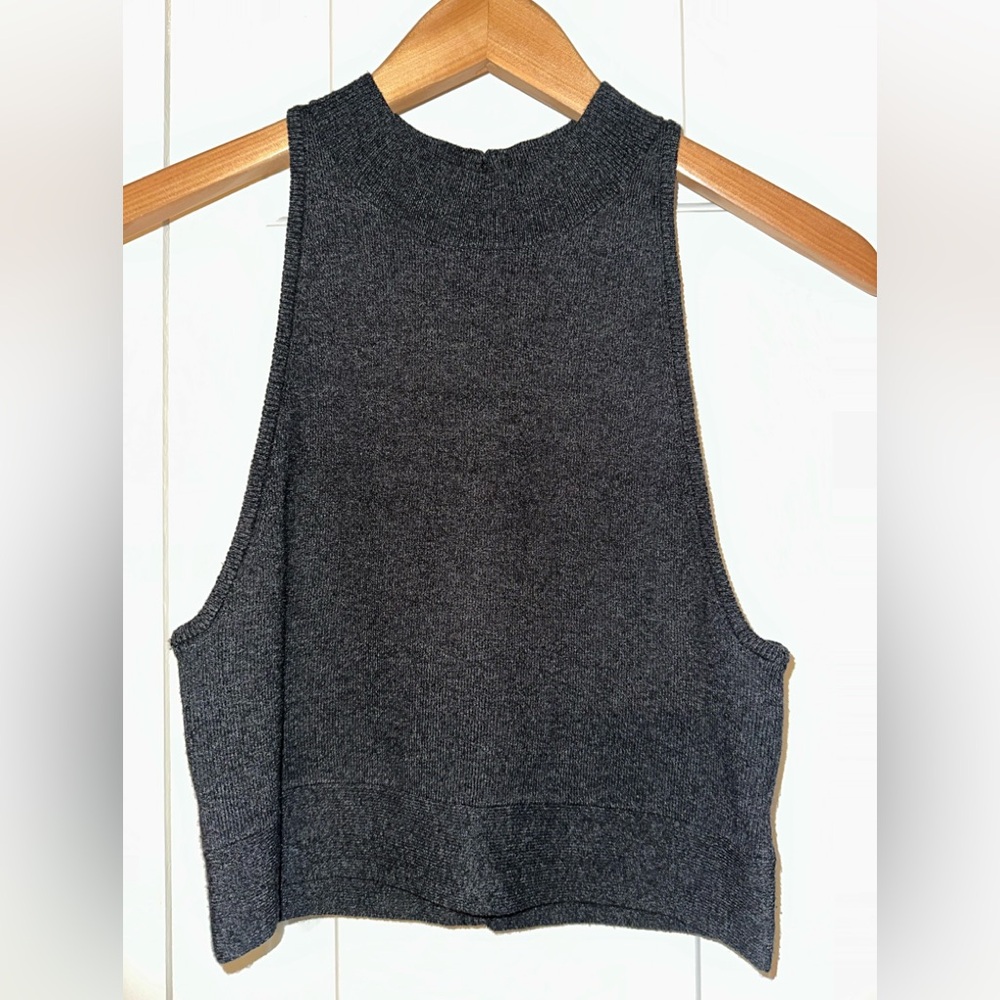 Victoria’s Secret mock neck, crop sweater, dark gray size M